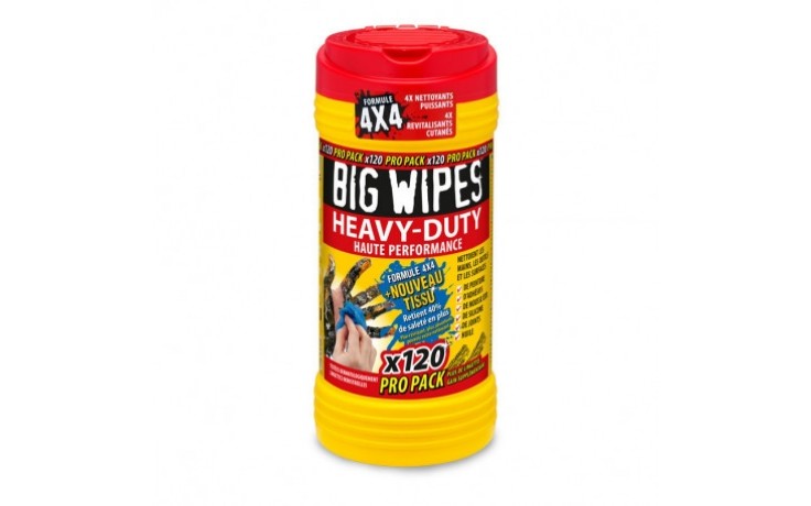 Lingettes BIG WIPES, HEAVY-DUTY, tube de 120 lingettes