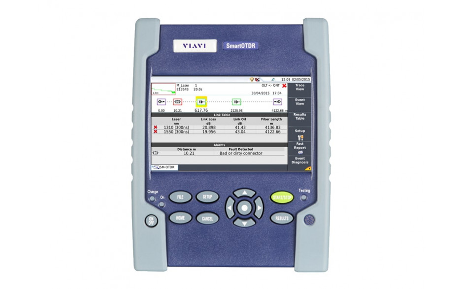 Réfléctomètre smart OTDR monomode 1310/1550 nm 37/35 dB VIAVI