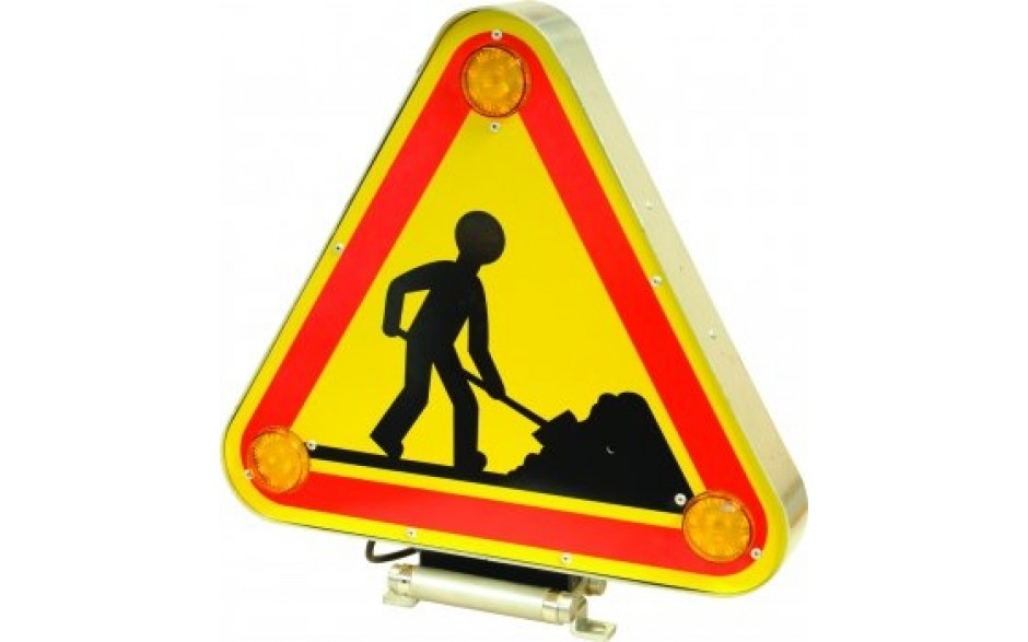 Panneau triflash LED signalisation chantier temporaire - AK5 - Travaux