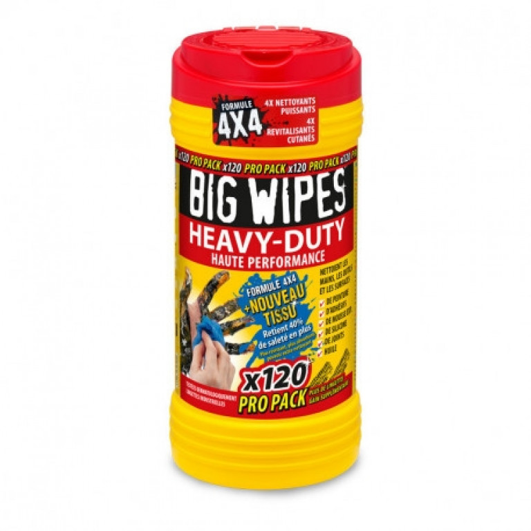 Lingettes BIG WIPES, HEAVY-DUTY, tube de 120 lingettes